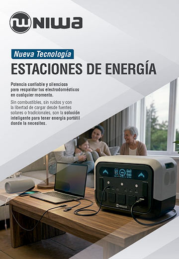 Estaciones de Energía, baterías para estaciones de energía y paneles solares.